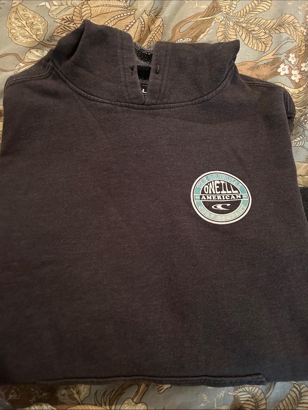 O'Neill Black Hoodie with Teal and White Chest Logo